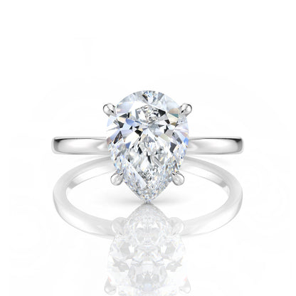 Inel de Logodnă – Diamant de Laborator Pear Hidden Halo