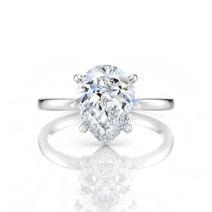 Inel de Logodnă – Diamant de Laborator Pear Hidden Halo