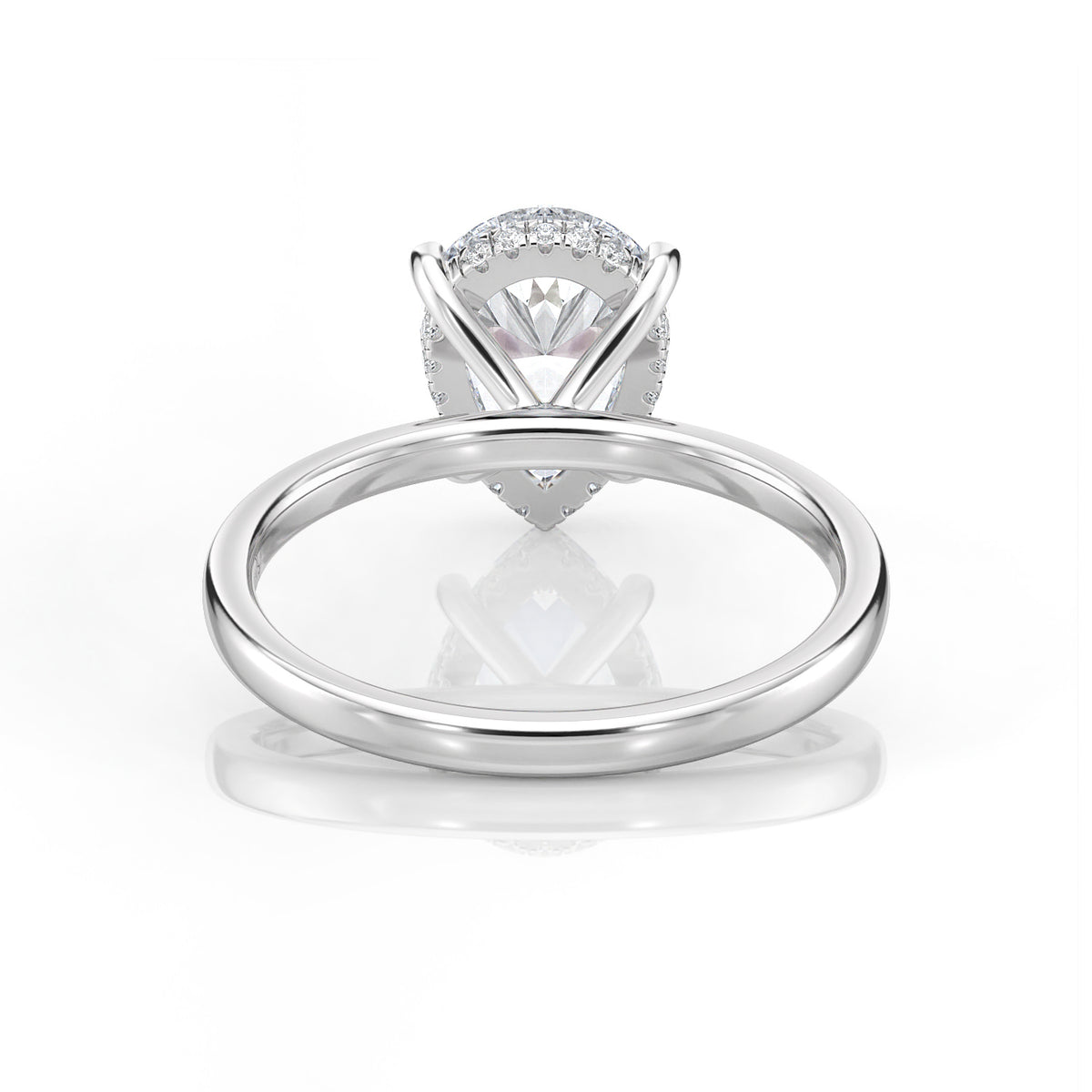Inel de Logodnă – Diamant de Laborator Pear Hidden Halo