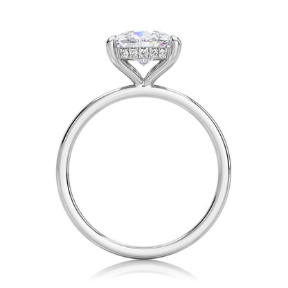 Inel de Logodnă – Diamant de Laborator Pear Hidden Halo