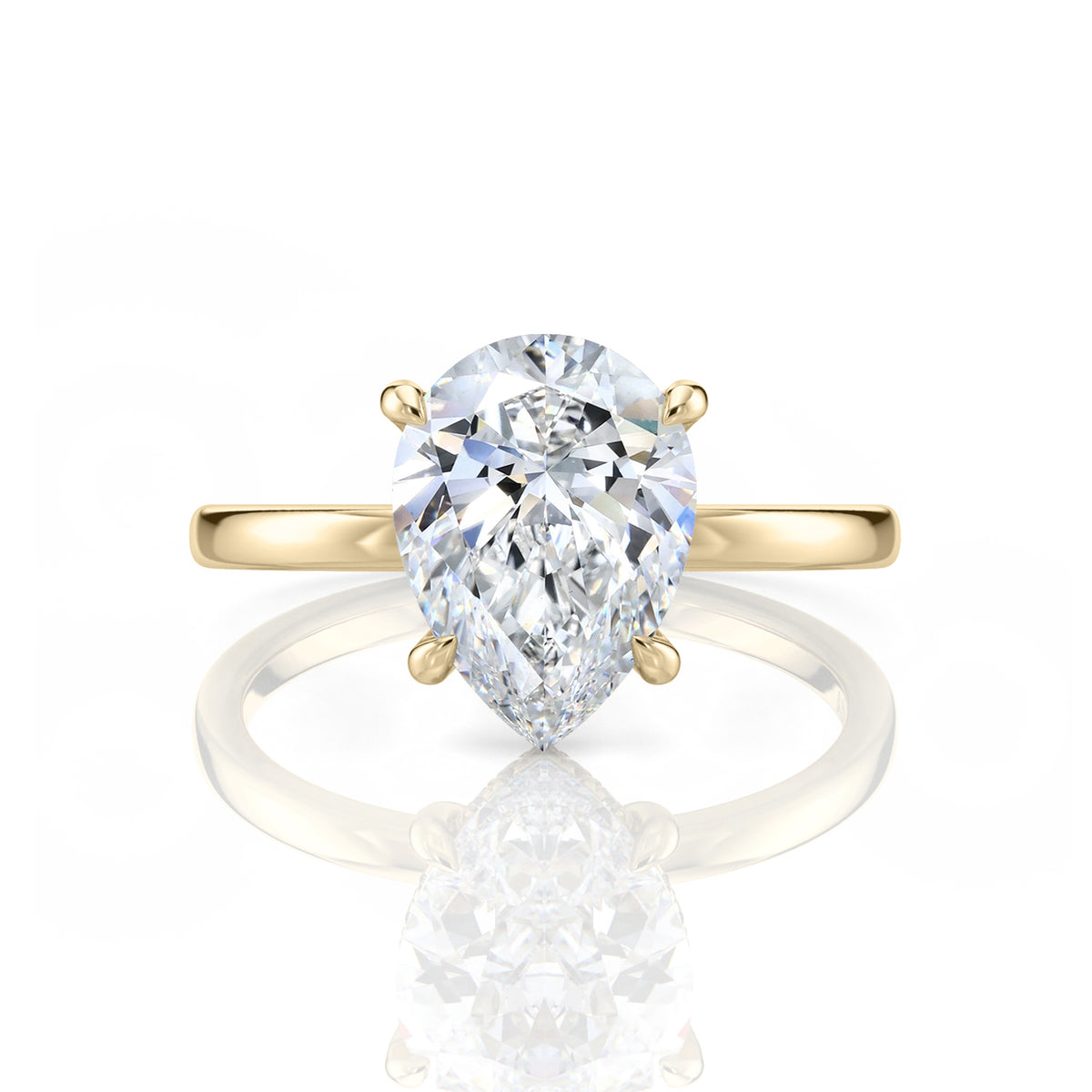 Inel de Logodnă – Moissanite Pear Hidden Halo