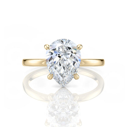 Inel de Logodnă – Moissanite Pear Hidden Halo