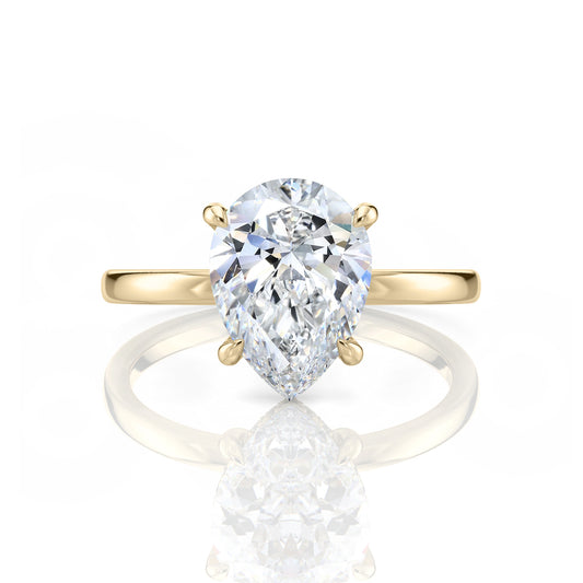 Inel de Logodnă – Moissanite Pear Hidden Halo