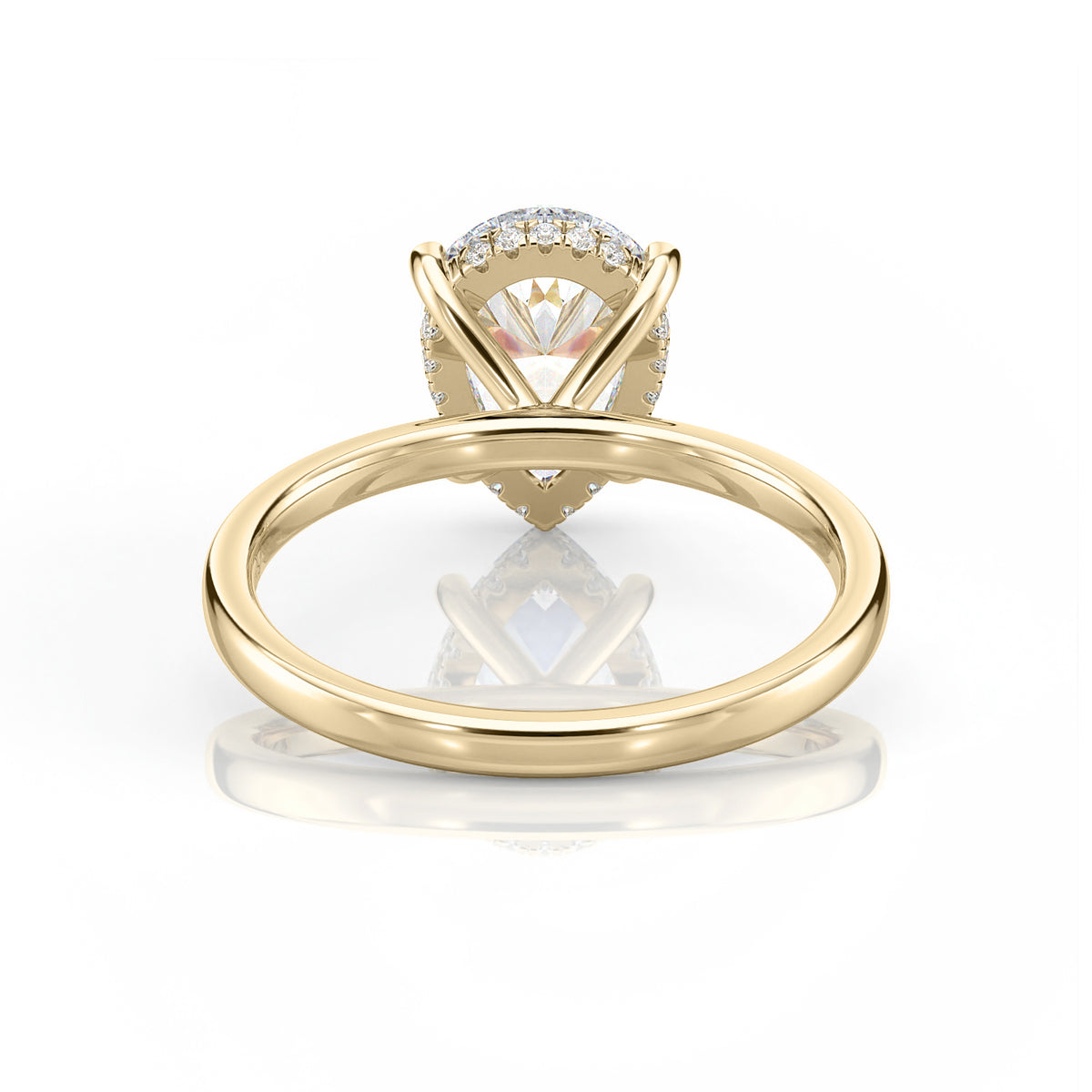 Inel de Logodnă – Moissanite Pear Hidden Halo