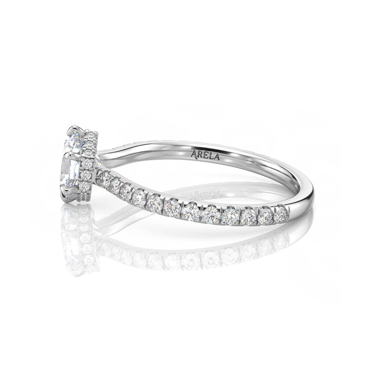 Inel de Logodnă – Diamant de Laborator Hexagon Pave