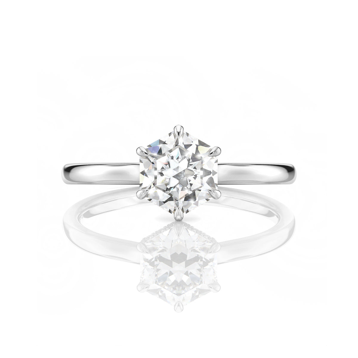 Inel de Logodnă – Diamant de Laborator Hexagon Simplicity