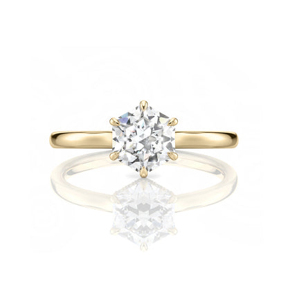 Inel de Logodnă – Moissanite Hexagon Hidden Halo