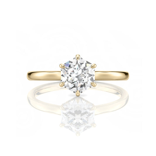 Inel de Logodnă – Moissanite Hexagon Hidden Halo