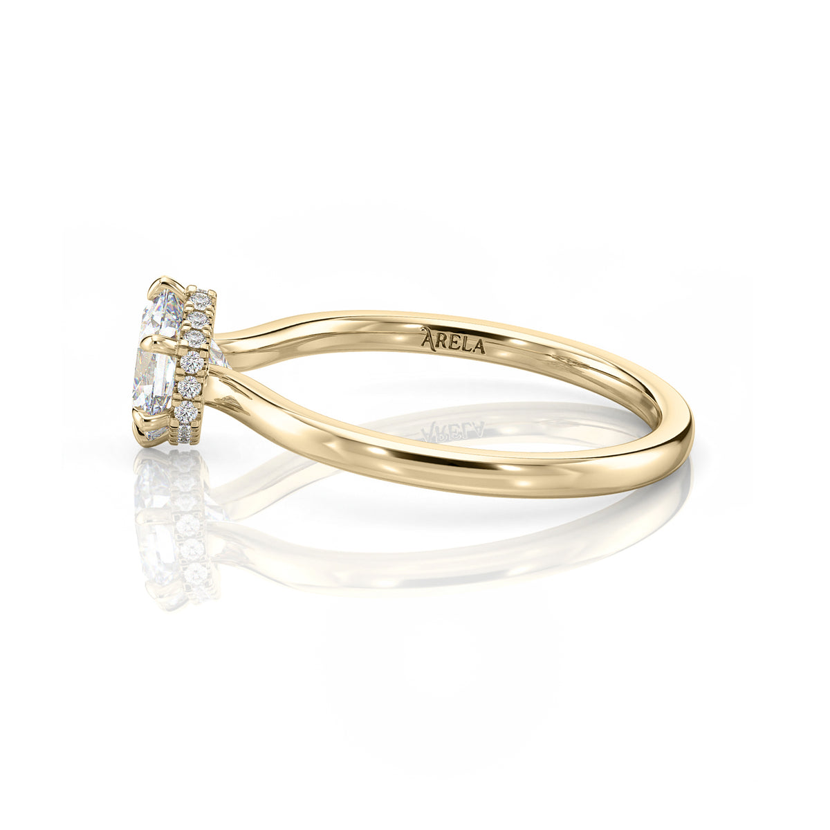 Inel de Logodnă – Moissanite Hexagon Hidden Halo