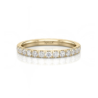 Inel Eternity Moissanite aur galben