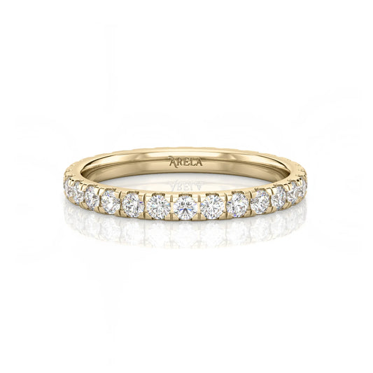 Inel Eternity Moissanite aur galben