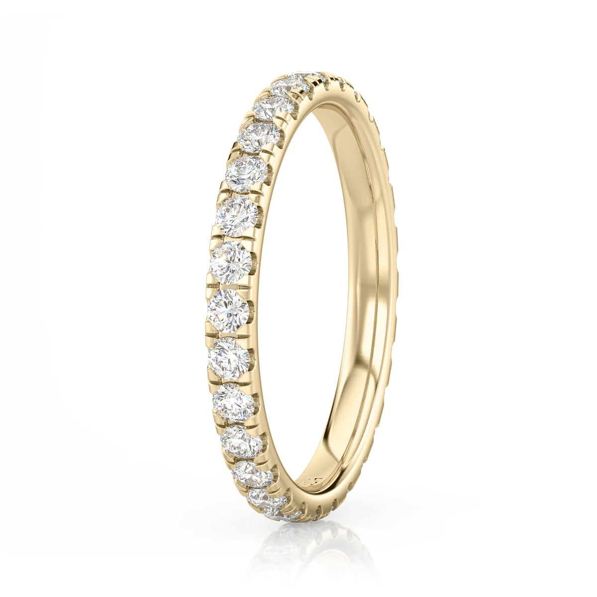 Inel Eternity Moissanite aur galben