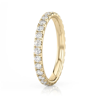 Inel Eternity Moissanite aur galben