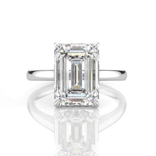 Inel de Logodnă – Diamant de Laborator Emerald Hidden Halo
