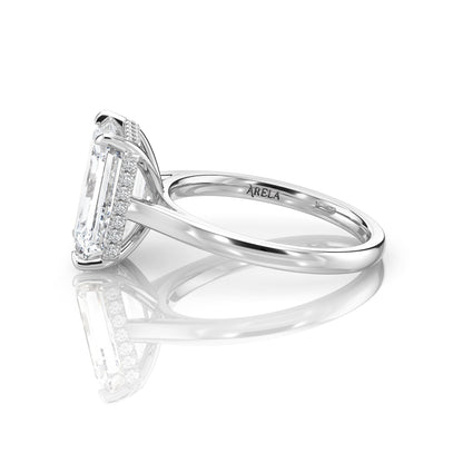 Inel de Logodnă – Diamant de Laborator Emerald Hidden Halo