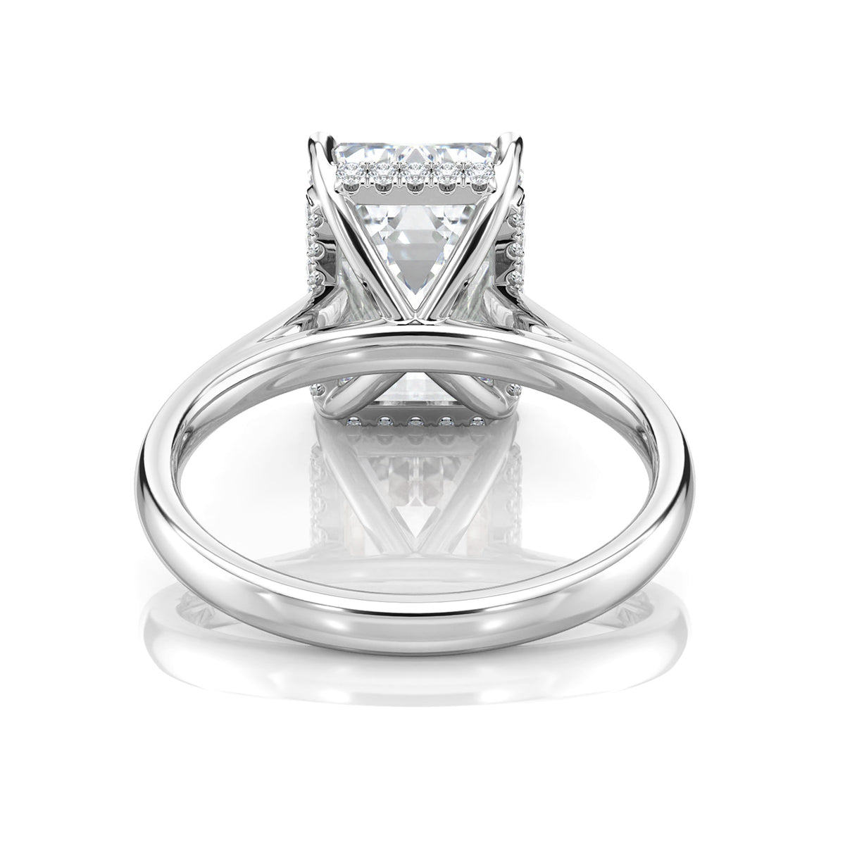 Inel de Logodnă – Diamant de Laborator Emerald Hidden Halo