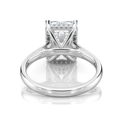 Inel de Logodnă – Diamant de Laborator Emerald Hidden Halo