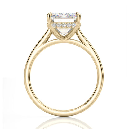 Inel de Logodnă – Moissanite Emerald Hidden Halo