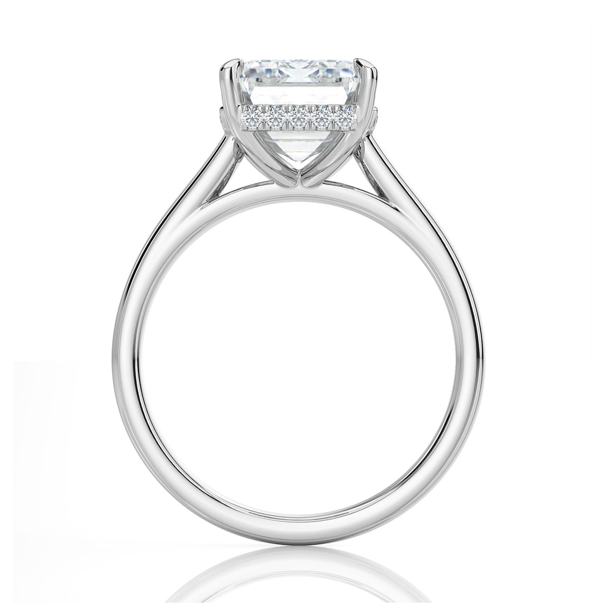 Inel de Logodnă – Diamant de Laborator Emerald Hidden Halo