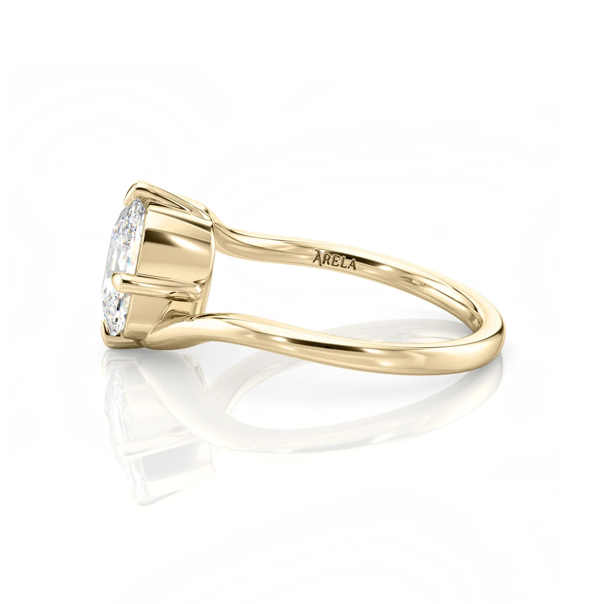 Inel de Logodnă – Moissanite Elongated Cushion Rapture, aur galben