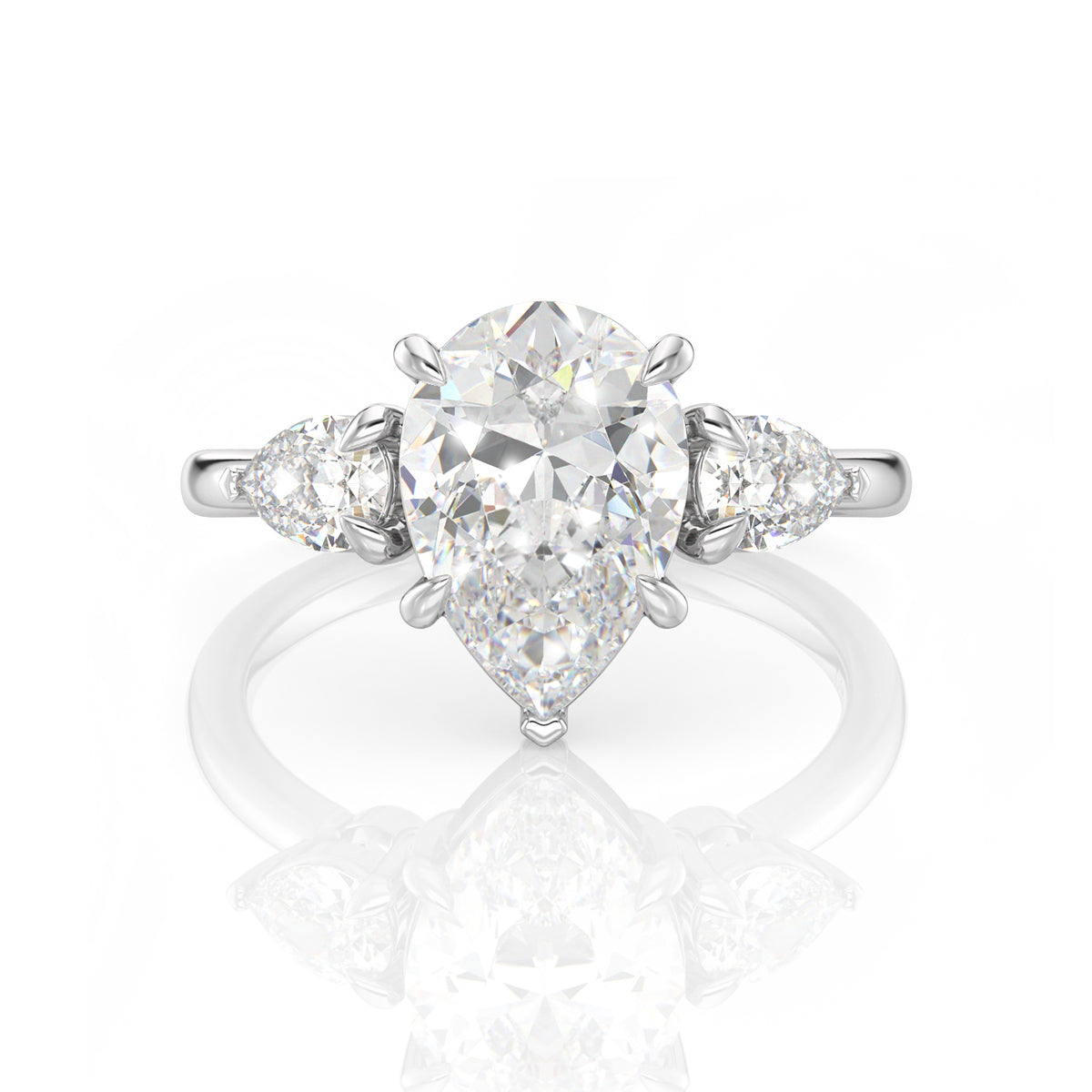 Inel de Logodnă – Diamant de Laborator Pear Trilogy