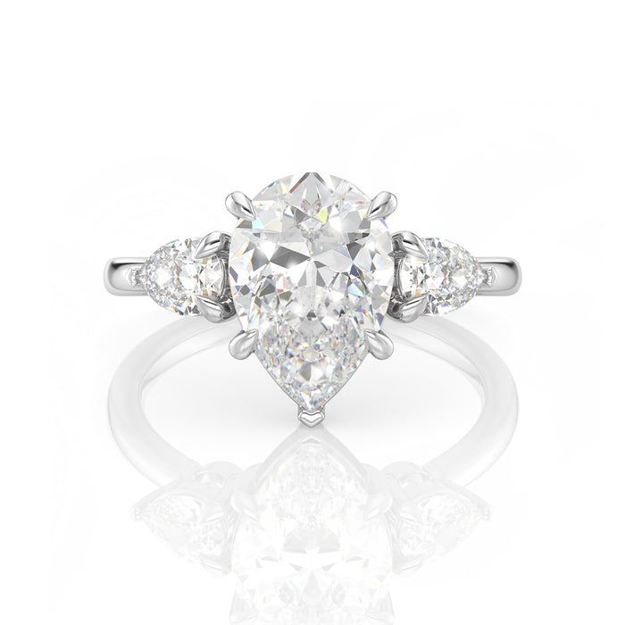 Inel de Logodnă – Diamant de Laborator Pear Trilogy