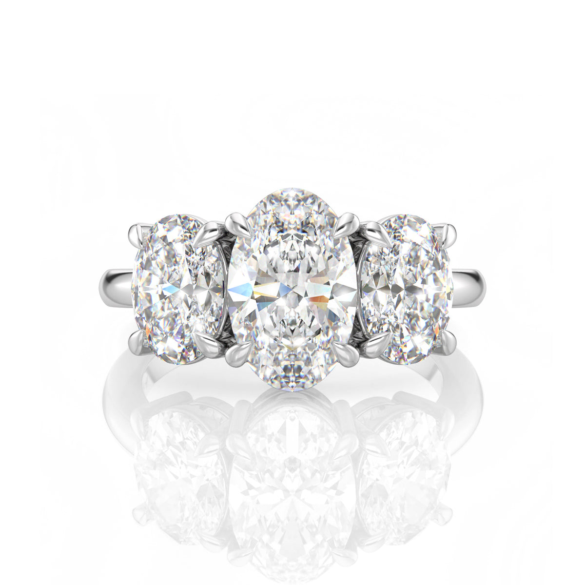 Inel de Logodnă – Diamant de Laborator Oval Trilogy