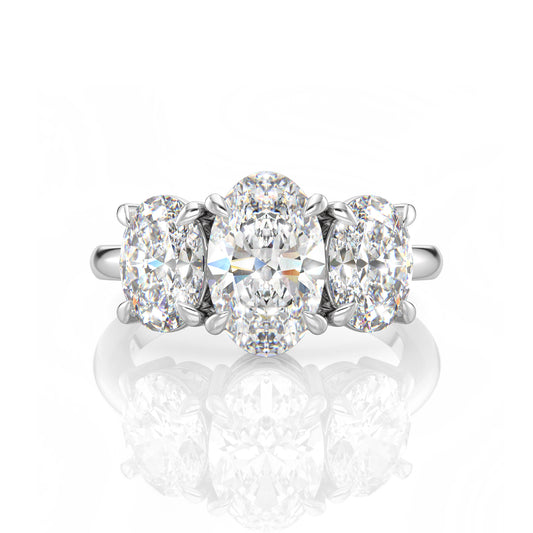 Inel de Logodnă – Diamant de Laborator Oval Trilogy