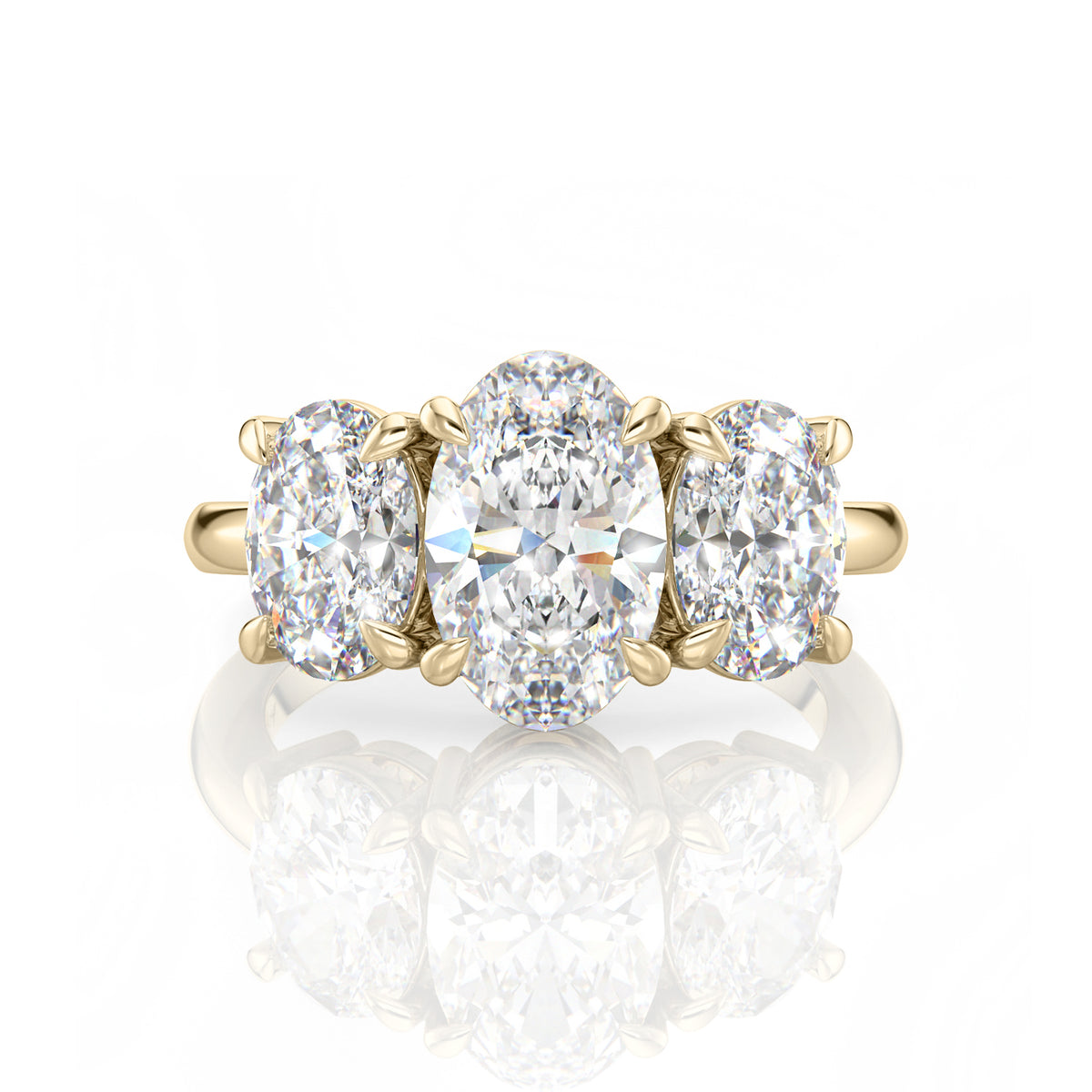 Inel de Logodnă – Moissanite Oval Trilogy