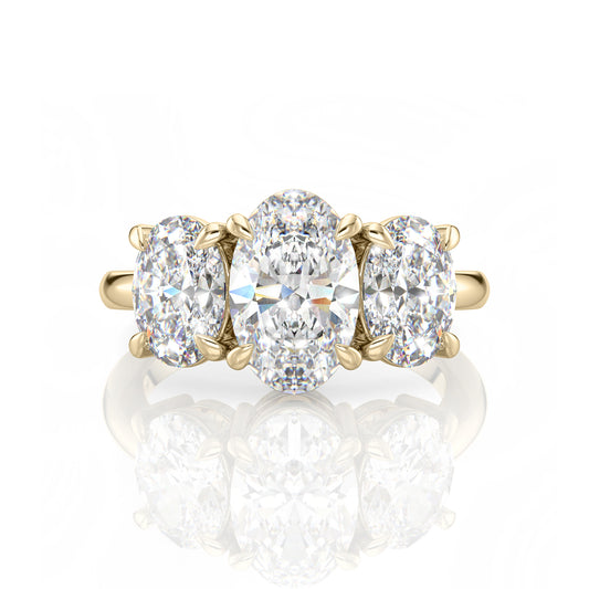Inel de Logodnă – Moissanite Oval Trilogy