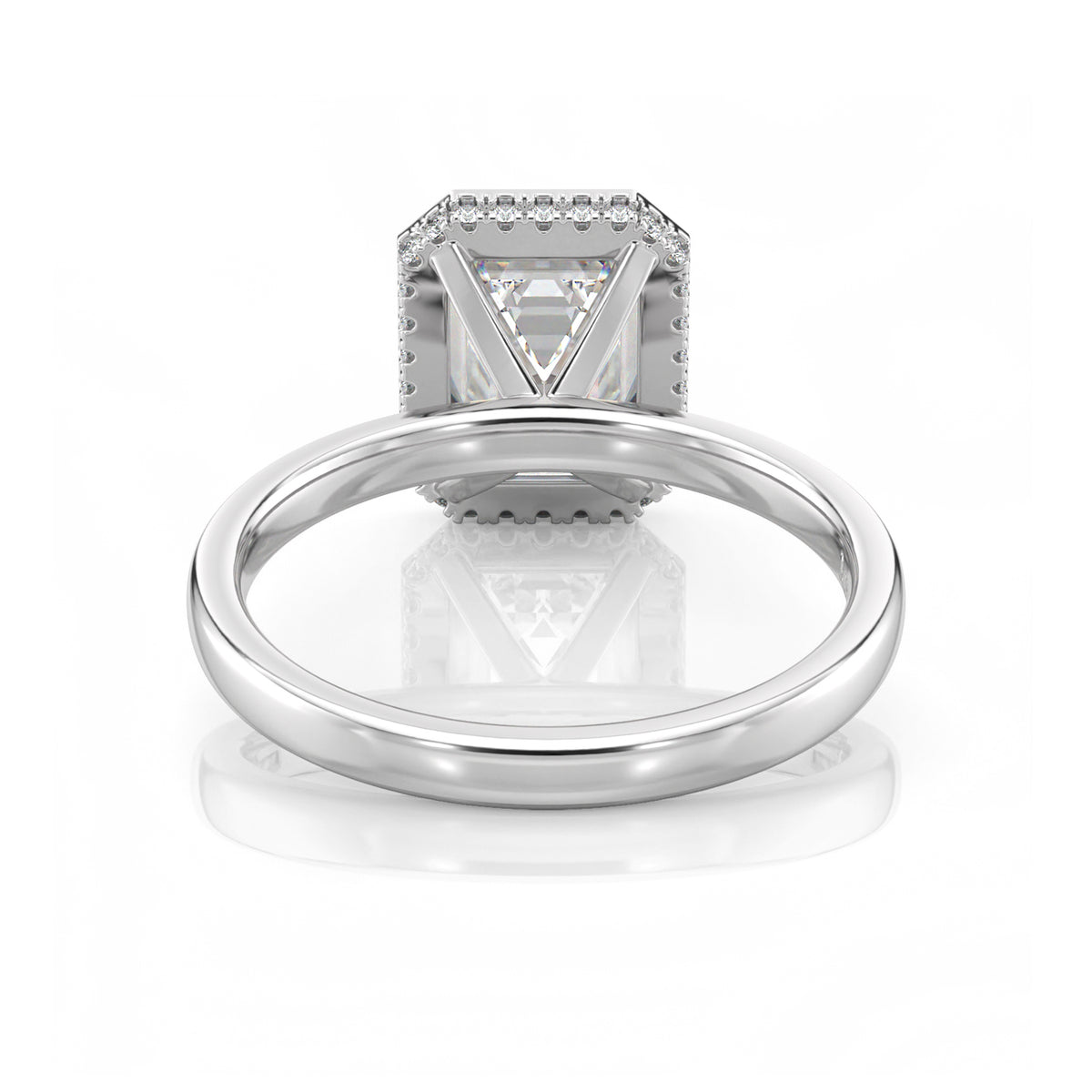 Inel de Logodnă – Diamant de Laborator Emerald Bezel Hidden Halo