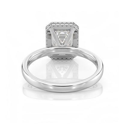 Inel de Logodnă – Diamant de Laborator Emerald Bezel Hidden Halo