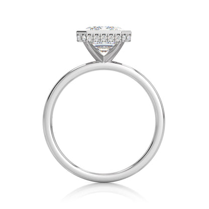 Inel de Logodnă – Diamant de Laborator Emerald Bezel Hidden Halo