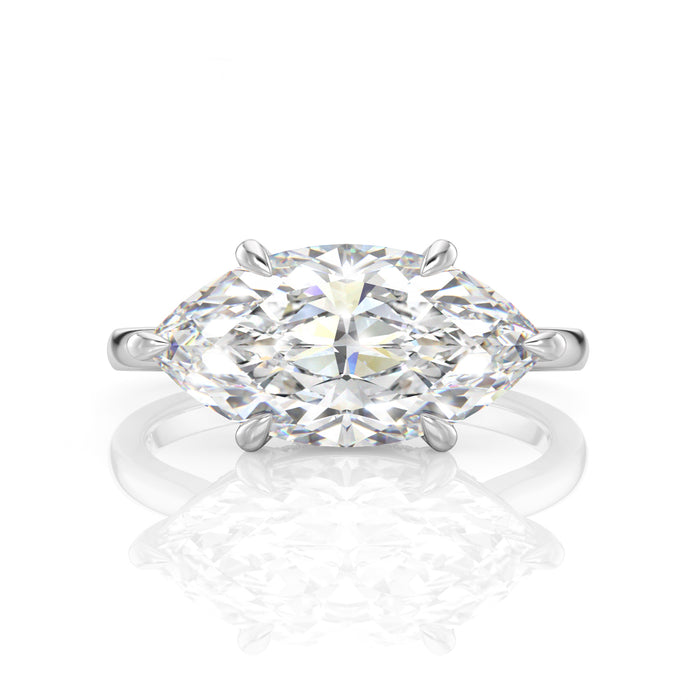 Inel de Logodnă – Diamant de Laborator Marquise East-West Hidden Halo