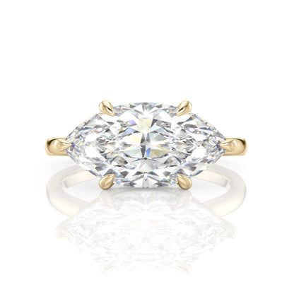 Inel de Logodnă – Moissanite Marquise East-West Hidden Halo