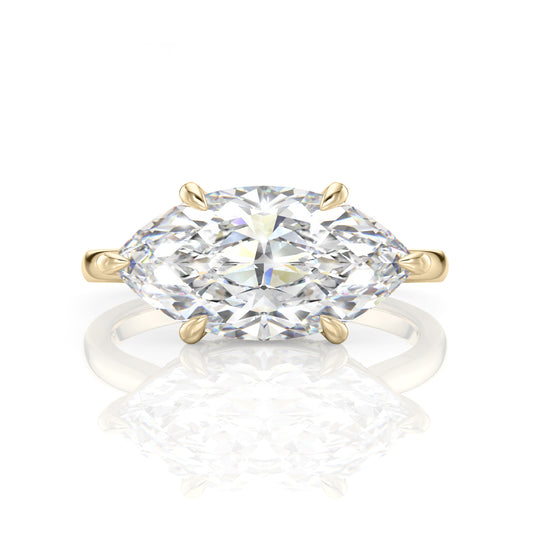 Inel de Logodnă – Moissanite Marquise East-West Hidden Halo