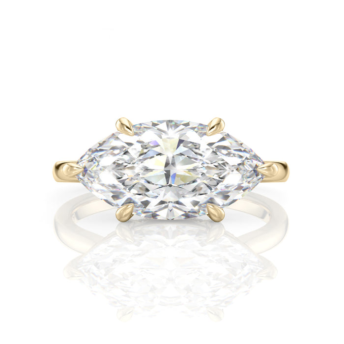 Inel de Logodnă – Moissanite Marquise East-West Hidden Halo