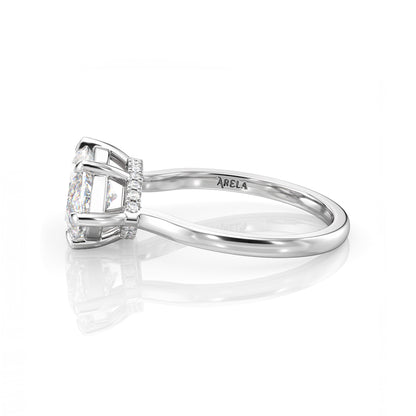 Inel de Logodnă – Diamant de Laborator Marquise East-West Hidden Halo