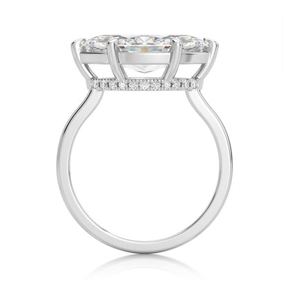 Inel de Logodnă – Diamant de Laborator Marquise East-West Hidden Halo