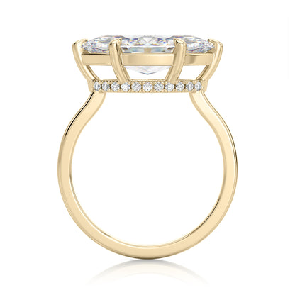 Inel de Logodnă – Moissanite Marquise East-West Hidden Halo