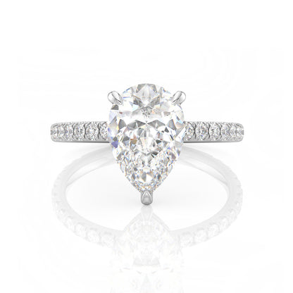 Inel de Logodnă – Diamant de Laborator Pear Pave