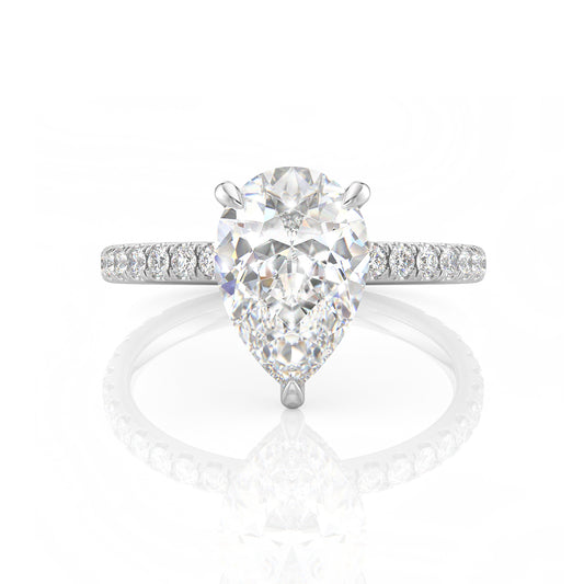 Inel de Logodnă – Diamant de Laborator Pear Pave