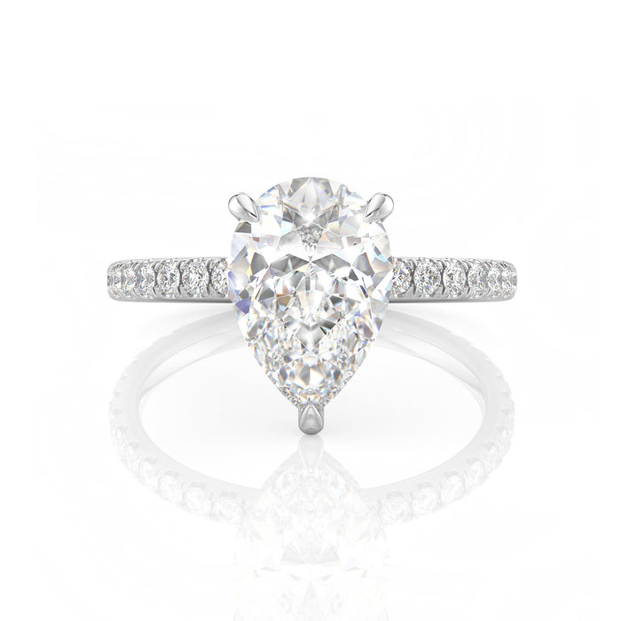 Inel de Logodnă – Diamant de Laborator Pear Pave