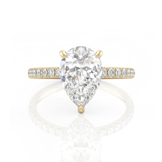 Inel de Logodnă – Moissanite Pear Pave