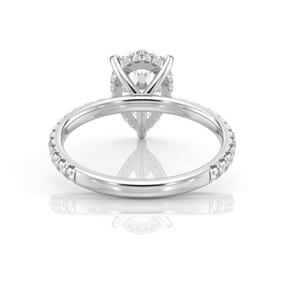 Inel de Logodnă – Diamant de Laborator Pear Pave