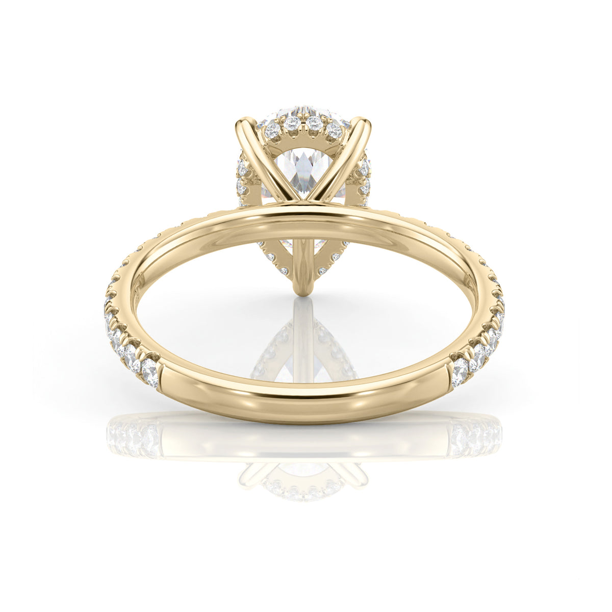 Inel de Logodnă – Moissanite Pear Pave