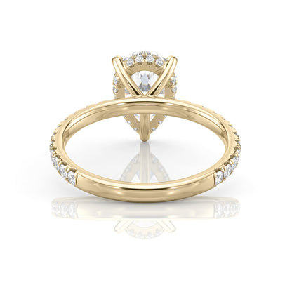Inel de Logodnă – Moissanite Pear Pave