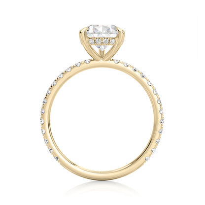 Inel de Logodnă – Moissanite Pear Pave