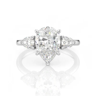 Inel de Logodnǎ – Diamant de Laborator Pear Trilogy