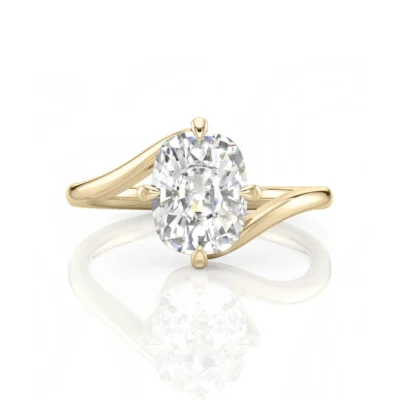 Inel de Logodnǎ – Moissanite Elongated Cushion RAPTURE